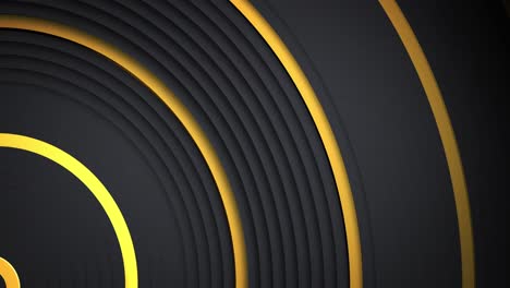 animation of gold and black circles waving on seamless loop