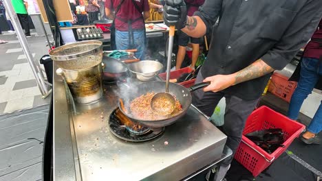 street food vendor cooking