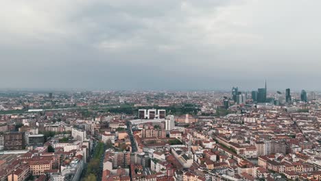 drone footage of milan, italy