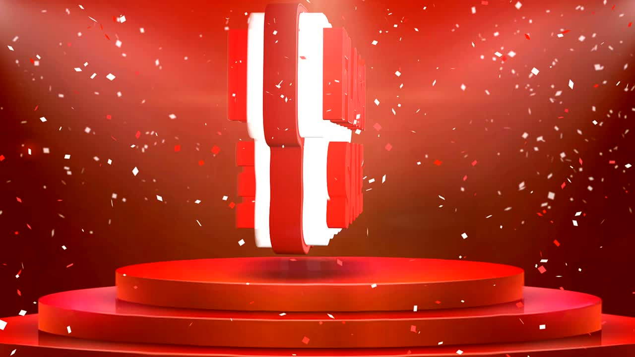 флэш-продажа текстовая анимация сценический подиум конфетти цикл анимация