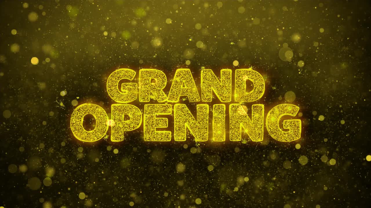 Grand Opening Announcement with Glitter Effect