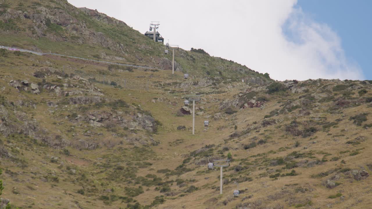 Low angle zoomed in shot of the top of the Gondola in Christchurch, New Zealand