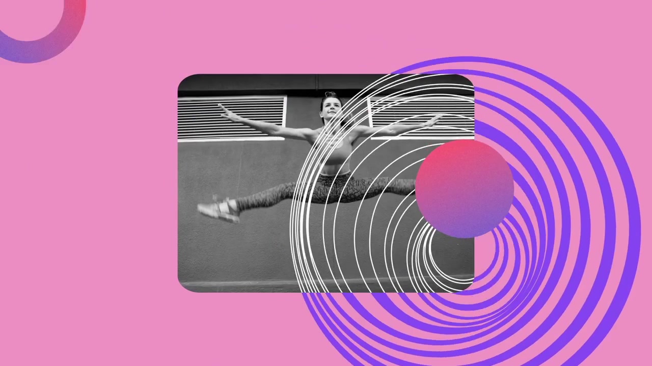 Dynamic Motion Graphics Featuring Athletic Woman Exercising
