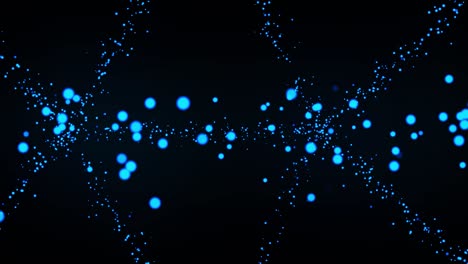 gotas azules. fondo abstracto. girando en círculos. esferas suspendidas de aire en aceite reposan en la superficie del agua. animación de bucle 3d, 4k
