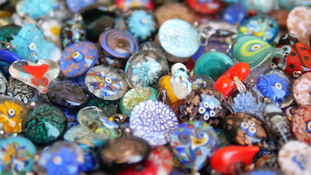 Collection of Handmade Glass Bead Pendants