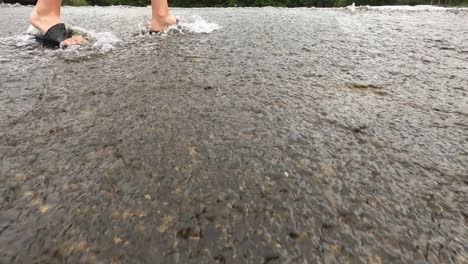 Walking-on-water-in-slow-motion-at-Rapid-river-Ireland