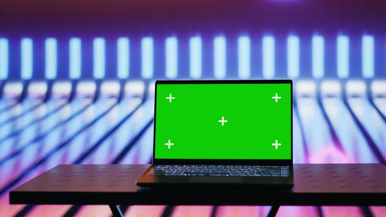Empty neon scene blending cyber vibes with retro futuristic glow near copy space
