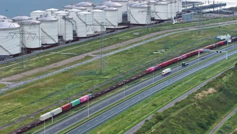 transport in motion at maasvlakte, rotterdam