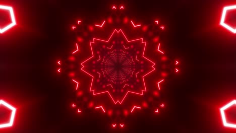 red neon kaleidoscope pattern