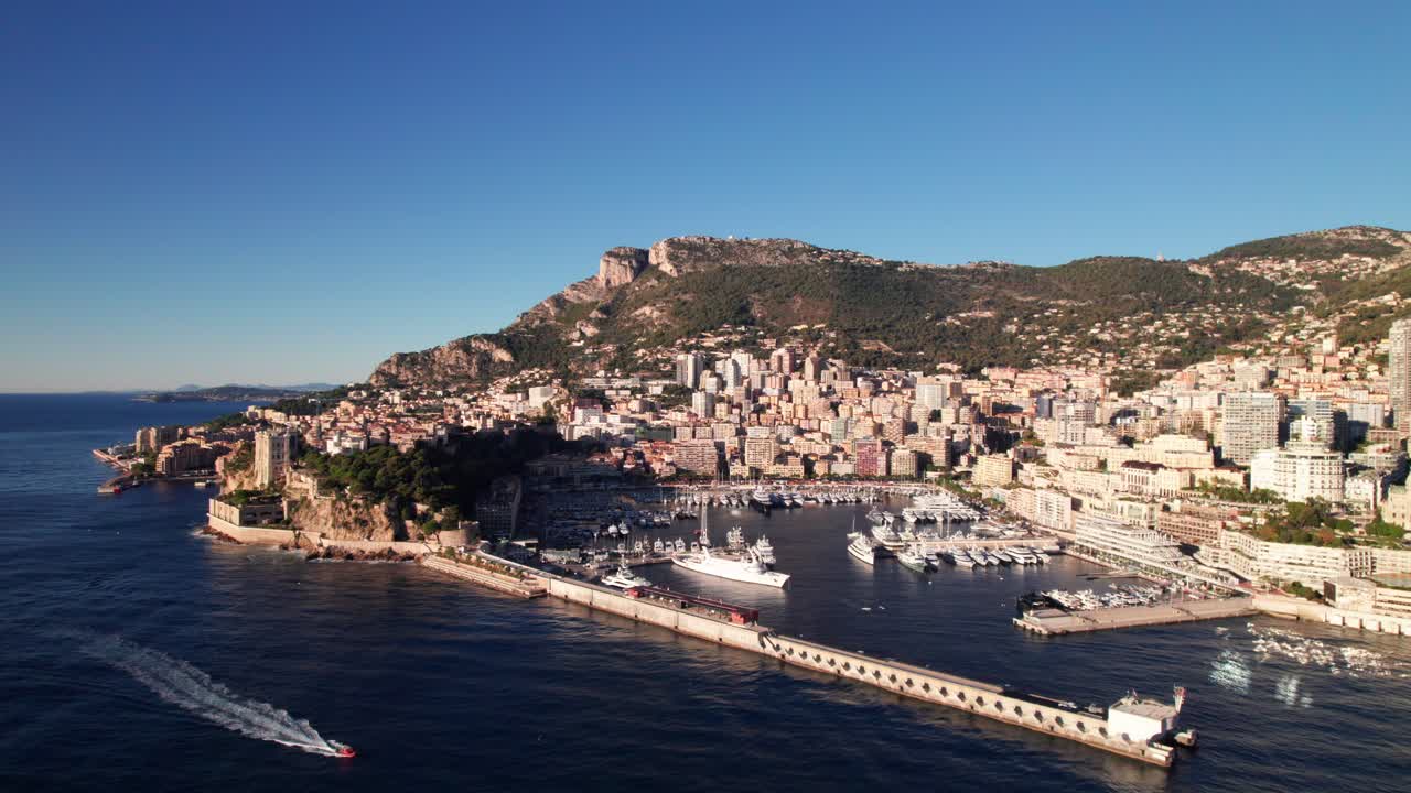 Gorgeous Monaco and Monte Carlo on the French Riviera, cinematic 4K drone footage