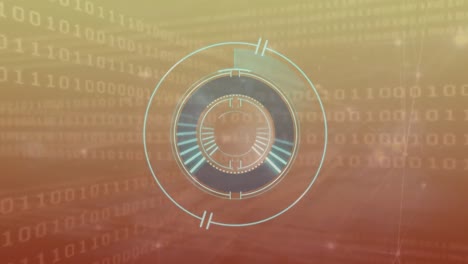 animación del procesamiento de datos sobre el escaneo del alcance