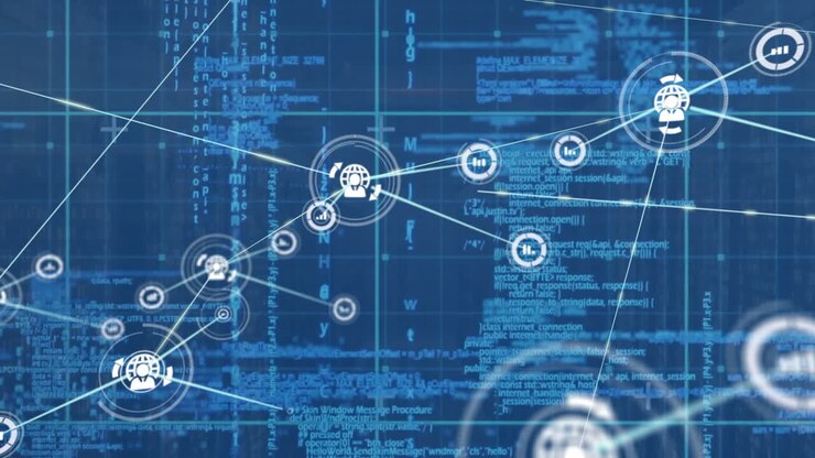 Animation of network of connections over computer servers