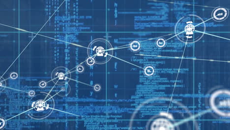 Animation-of-network-of-connections-over-computer-servers