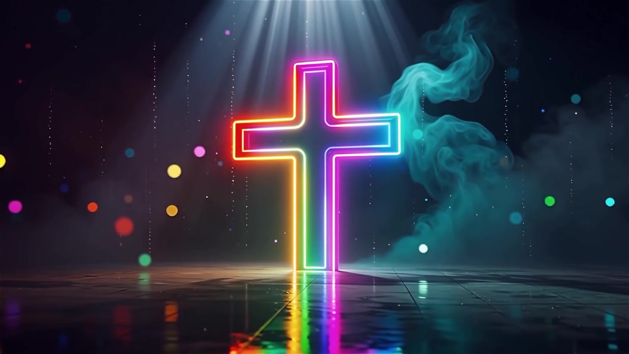 Christian Cross Heavenly Light Worship Background