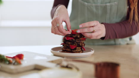 Strawberry,-breakfast-and-pancakes-with-hands