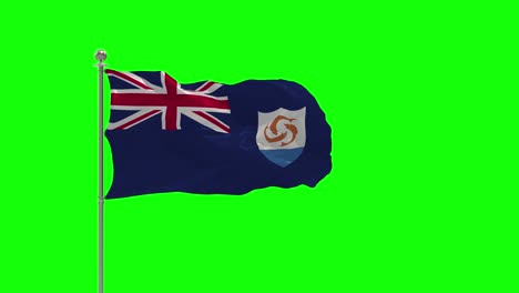 anguilla ilustración 3d de la bandera ondeando en un poste con llave de croma