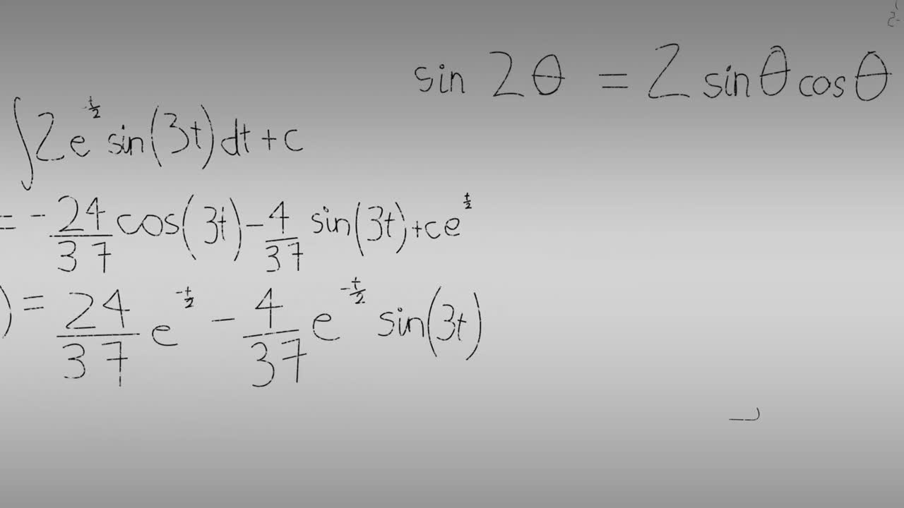 animación del procesamiento de datos matemáticos sobre un fondo gris