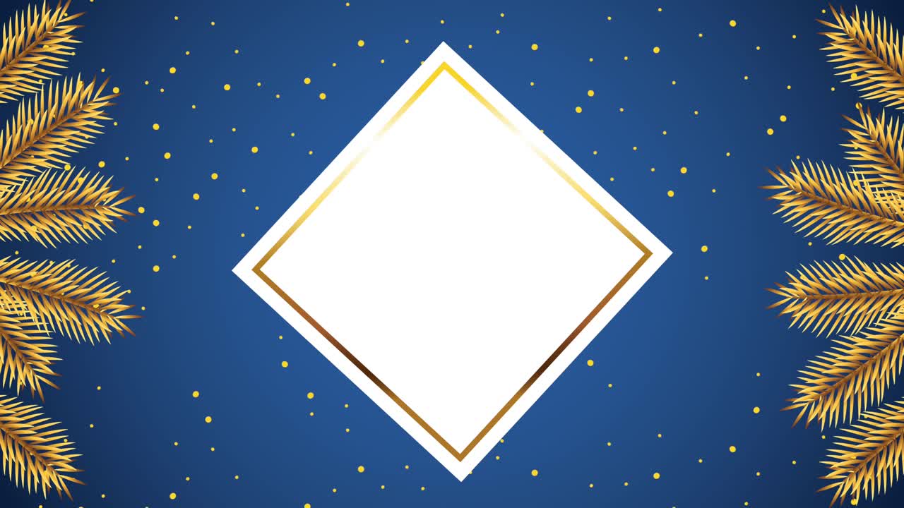 메리 크리스마스 골든 리프 프레임