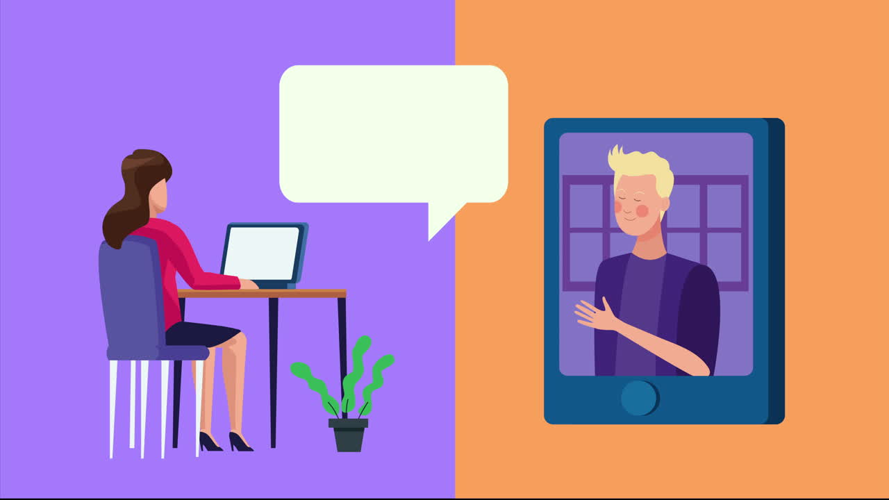 couple working in laptop and tablet connected online for covid19