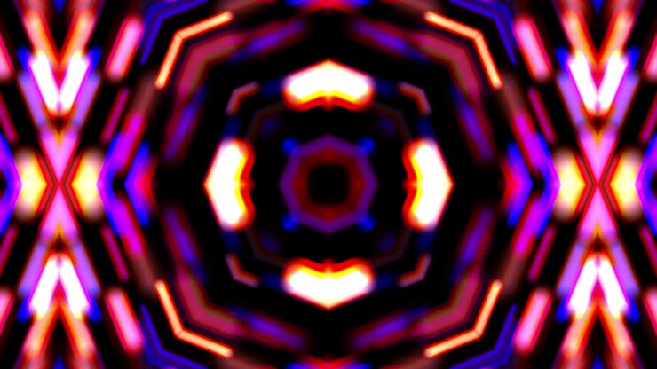 Fundo animado 4K de design criativo abstrato com luz neon, conceito de tecnologia. A textura de arte abstrata apresenta iluminação colorida para uma visualização em loop, ideal como fundo para ponto de venda de moda.