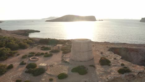 aerial view of lookout tower in ibiza