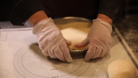 chef preparing a pastry crust