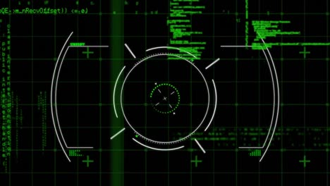 interfaz de objetivo futurista y códigos de programa