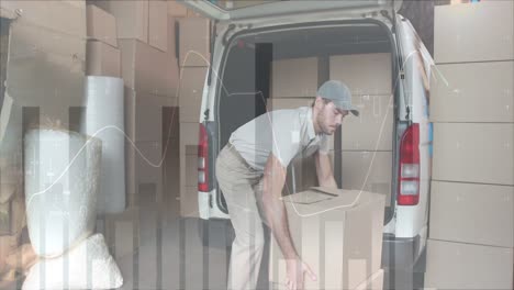 deliveryman loading packages in a van 4k