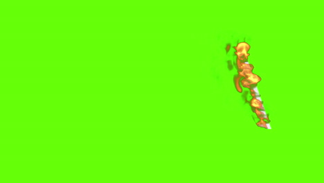 burning iranian 50000 rial banknote on green screen