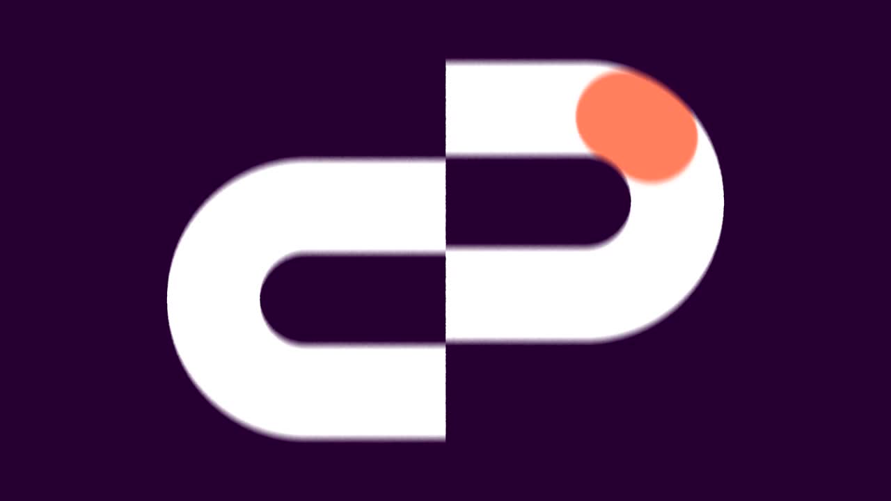 animazione in loop del movimento infinito di una palla lungo un percorso. sfondo bordeaux