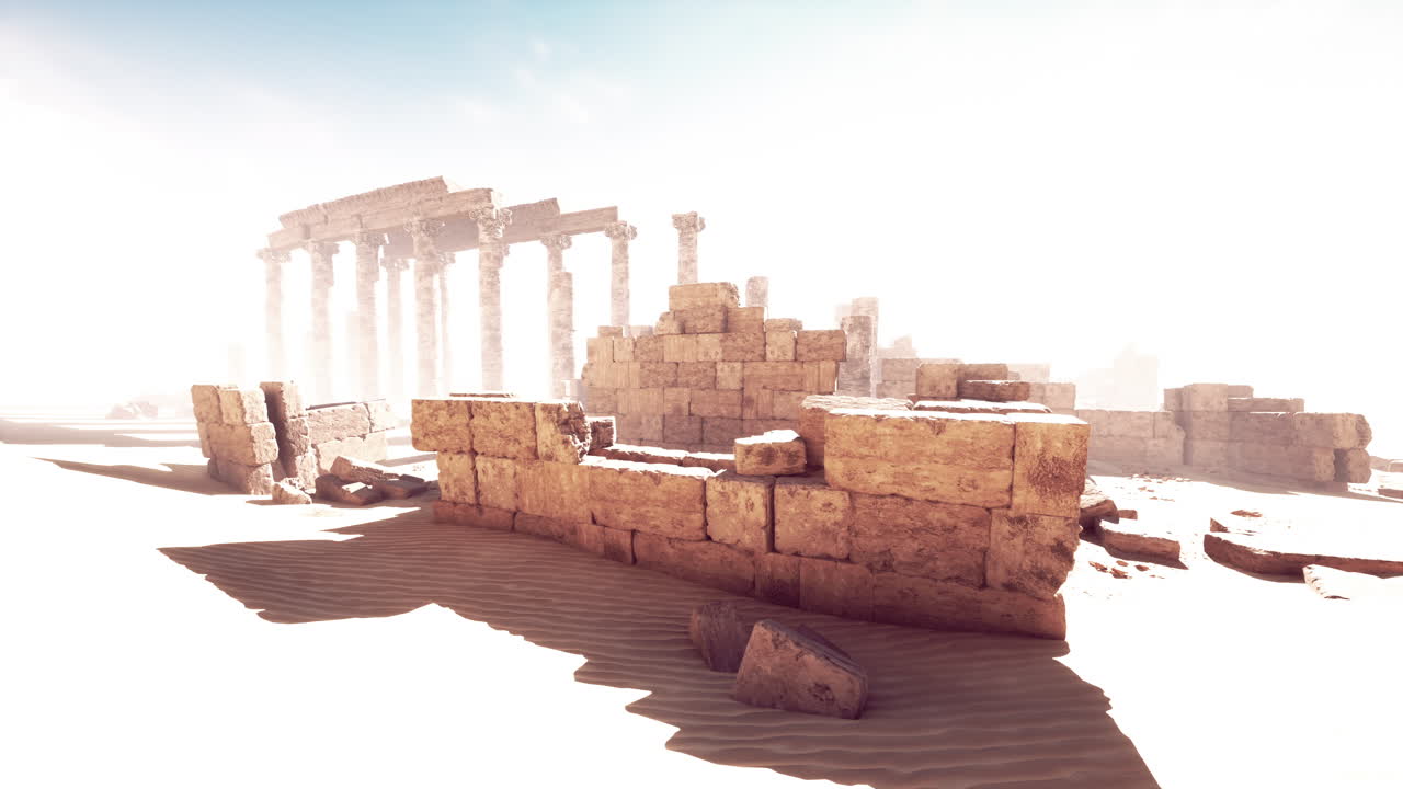 사막 에 있는 고대 유적 들