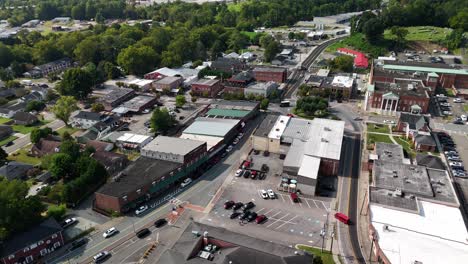 aerial view of a small town in north carolina