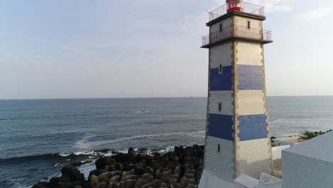 Aerial-View-Lighthouse-of-Cascais-in-Portugal