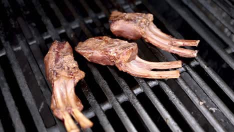 grilled lamb ribs on a barbecue grill