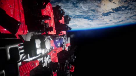 nave espacial con vista al espacio y al planeta tierra