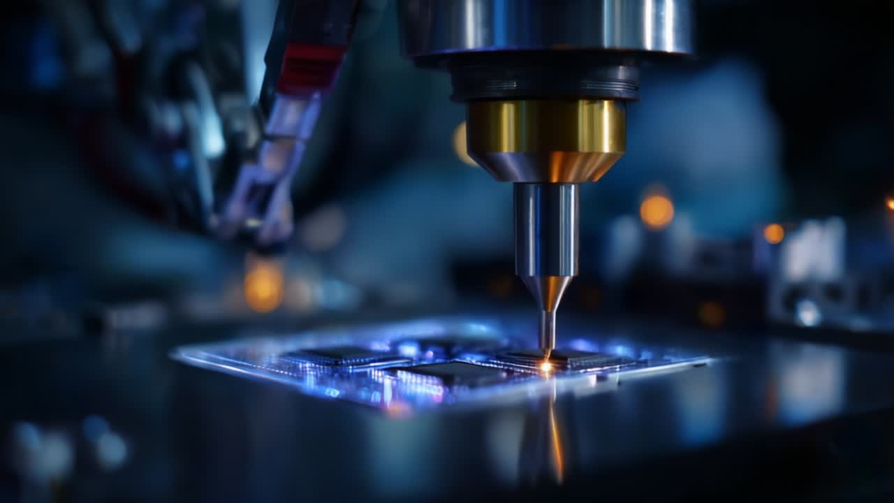 High-Precision Laser Manufacturing Process for Advanced Circuitry - Capturing the Detail of Spark Emission and Material Application in a State-of-the-Art Tech Environment