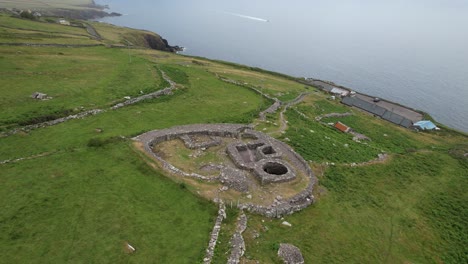 Fahan-BeeHive-Huts-Dingle-peninsula-Ireland-drone-aerial-view