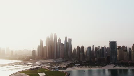 dubai skyline aerial view