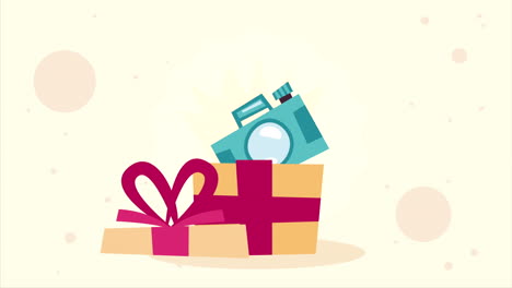 gift box present with camera animation