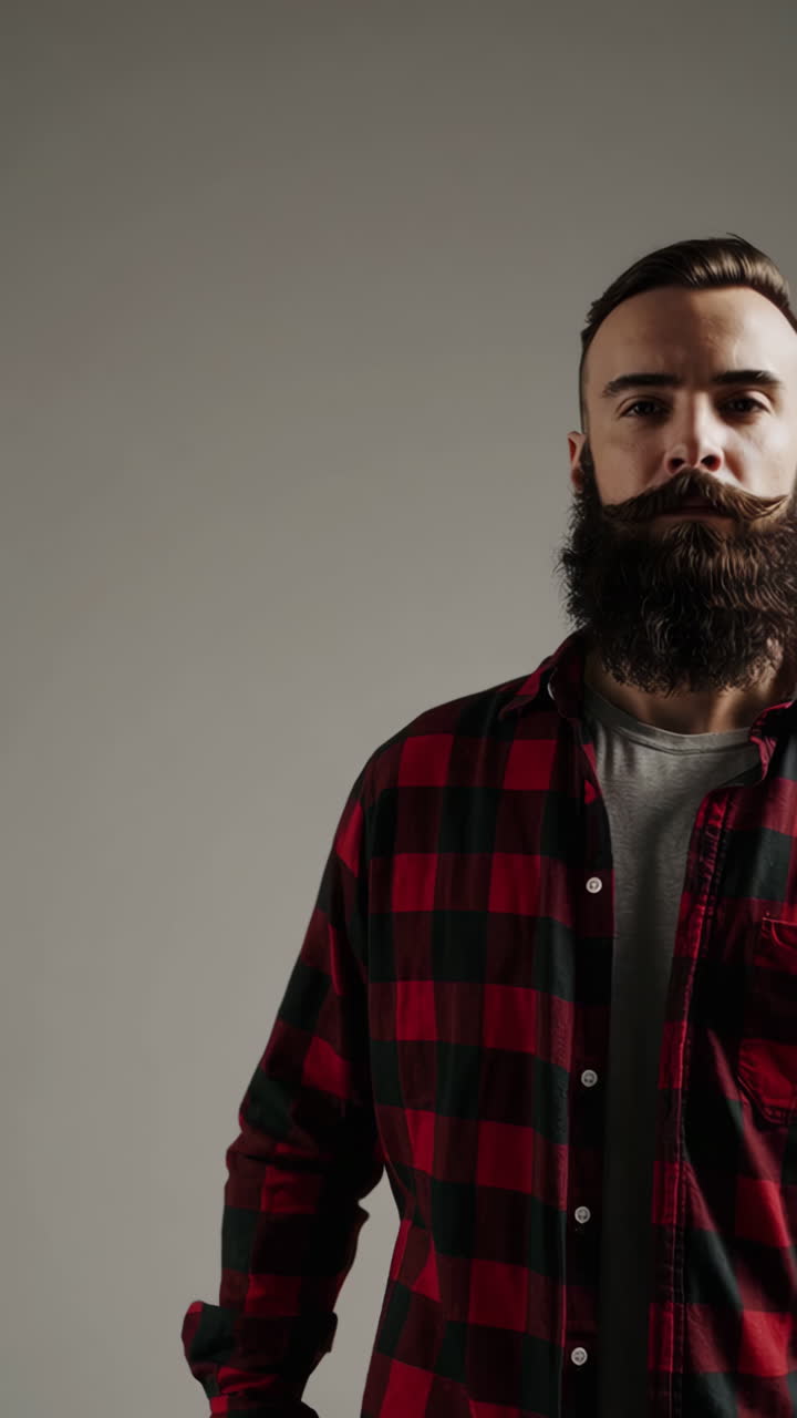Man in Red Plaid Shirt