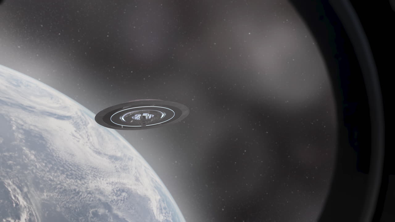 UFO sighting in outer space near Earth