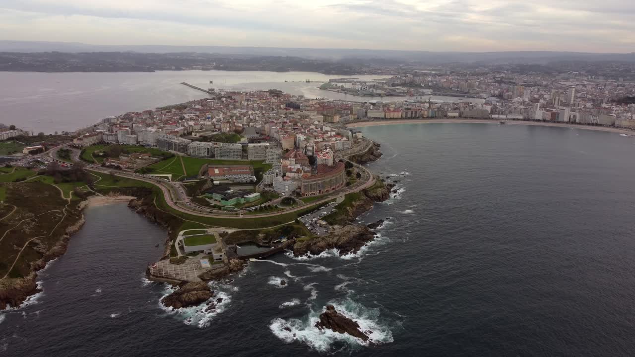 Veduta aerea de La Coruña, Galizia, Spagna settentrionale