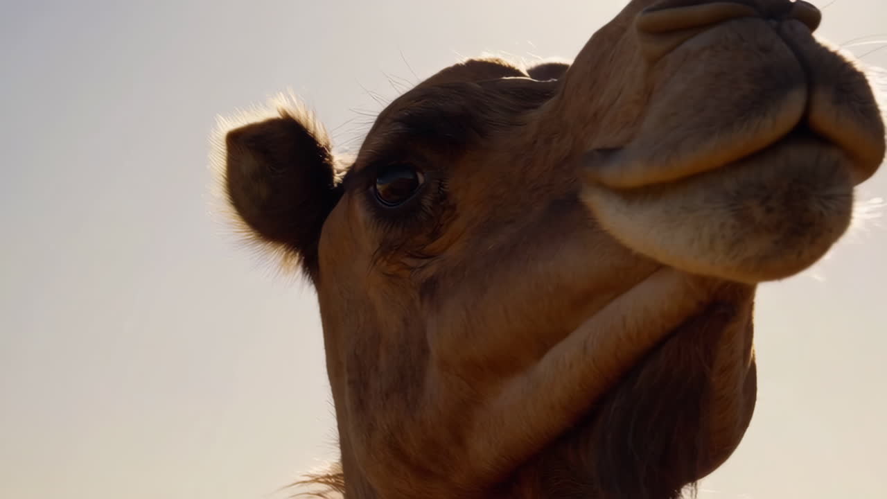primer plano de la cara de un camello