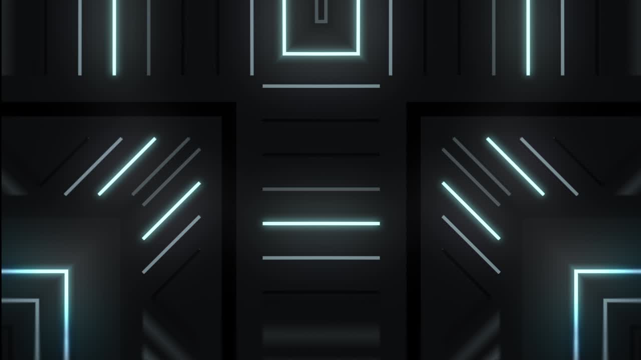 Abstract Futuristic Neon Geometric Pattern