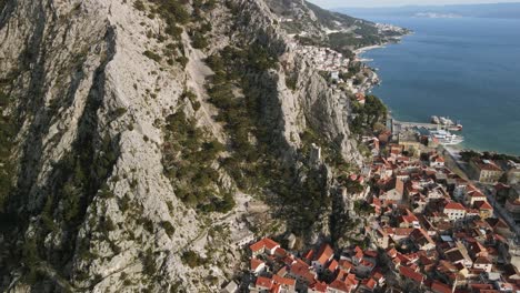 via ferrata omiš, exposed alpine mountain trek with amazing view of the city