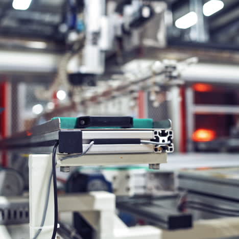 modern equipment inside industrial plant. robotic technology of production new details. close-up.