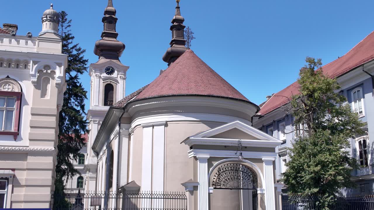 Serbian Orthodox Cathedral in Union Square, Timisoara, Romania, highlighting its historic architecture and cultural significance