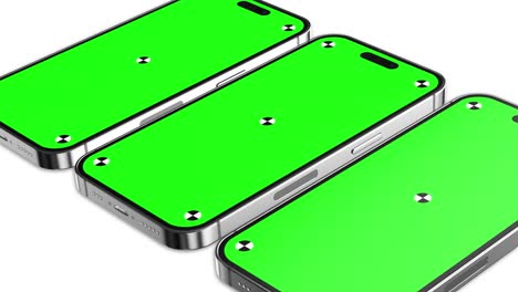 3d-render-of-iPhone-14-Pro-green-screen-with-marks-for-tracking---phone-rotations-and-movements-including-vertical-and-horizontal-positions-on-white-background