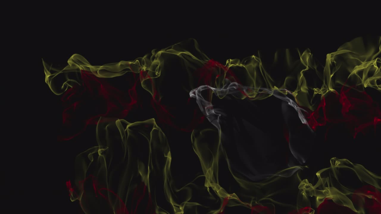 la bandera de uganda se convierte en humo. concepto de debilitamiento del estado, canal alfa.