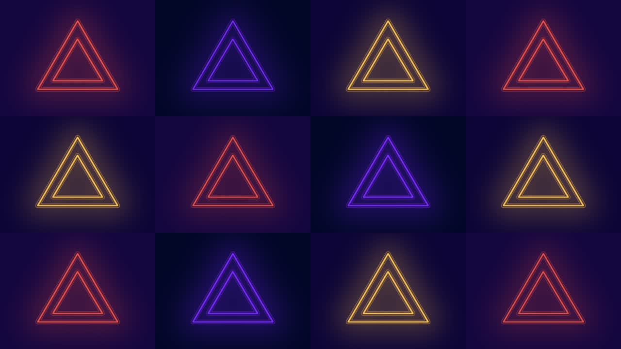 patrón geométrico de triángulos de colores de neón